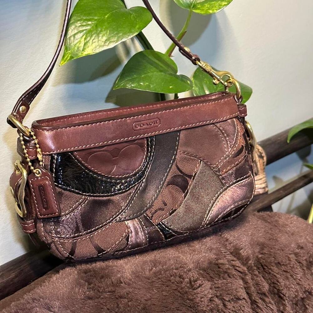 Coach mini brown zoe patchwork - Picture 7 of 7